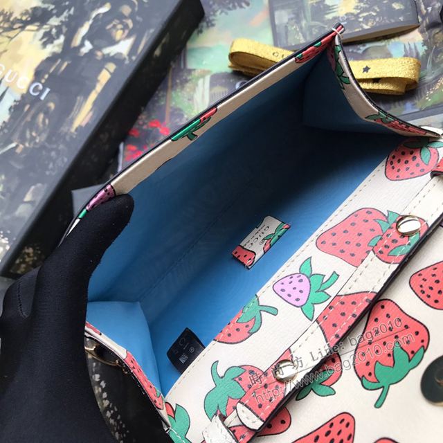 Gucci包 古馳女包 564718草莓全皮 2019新款高端品質迷你鏈條包  gudj1185
